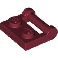 Lego destička 1x2 s tyčinkou (madlem), tmavě červená (4259941)